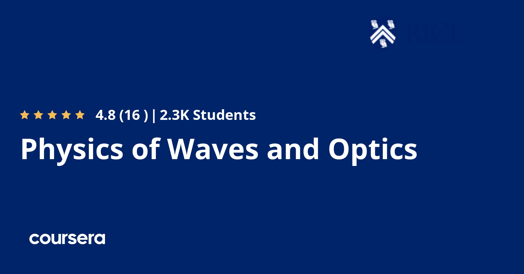 Physics of Waves and Optics Coursera