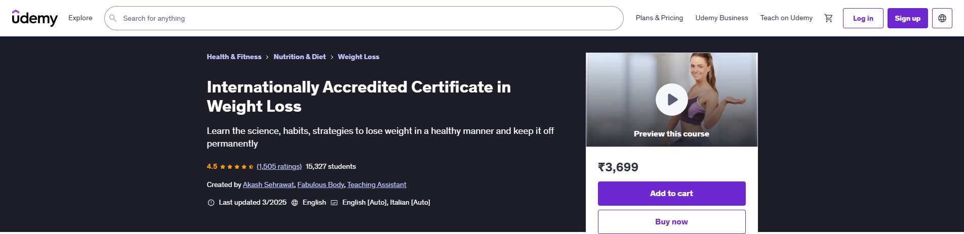 Weight Loss Certification
