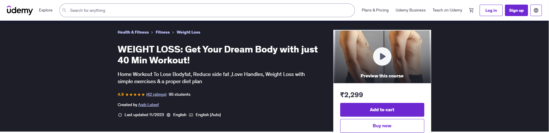 Online fitness training