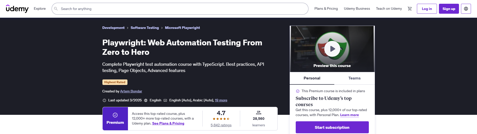 Web Automation Testing