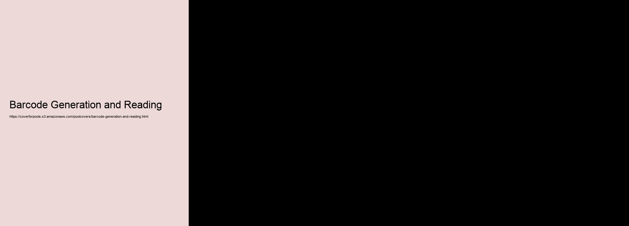 Barcode Generation and Reading