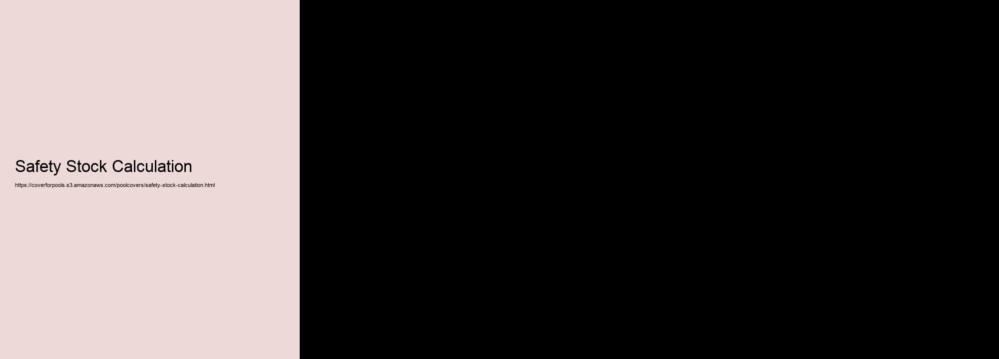Safety Stock Calculation