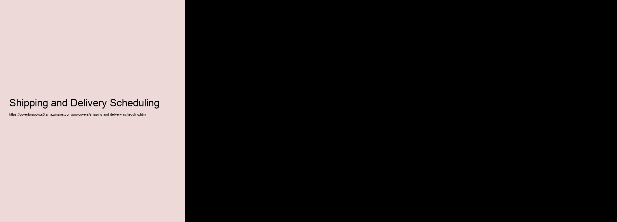 Shipping and Delivery Scheduling