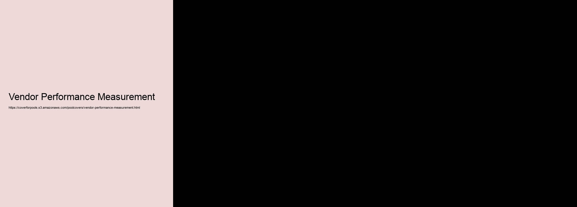 Vendor Performance Measurement