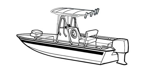 Center Console Boat Clip Art Sketch Coloring Page