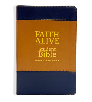 Faith Alive Bible - DuoTone Blue/Tan Bonded Leather - Concordia