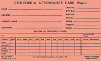 Concordia Attendance Cards (Pack of 100)