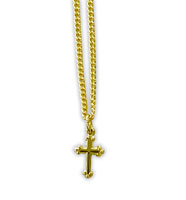 1/2 inch 10KT Gold Filled Budded Cross Necklace 