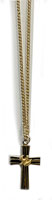1 inch 14KT Gold Plated Over Sterling Silver Cross Necklace 				