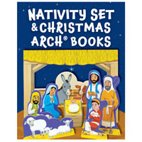 Nativity Set with Christmas Arch Books