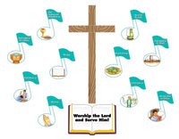 Worship and Serve Bulletin Board