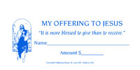 Dollar Bill Size My Offering to Jesus Offering Envelope Set