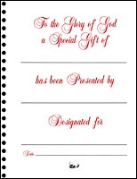 Memorial Book Sheets A Special Gift - 1 Entry (Pkg of 10)