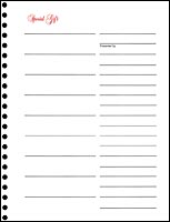 Memorial Book Sheets A Special Gift - 9 Entry (Pkg of 10)