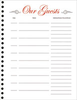 Guest Book Refill Sheets (Pkg of 25)