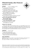 3-Year Lectionary Propers – Quarter 4 Bulletin Insert - Downloadable
