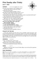 1-Year Lectionary Propers – Quarter 3 Bulletin Insert - Downloadable