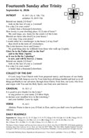 1-Year Lectionary Propers – Quarter 4 Bulletin Insert - Downloadable