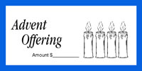 Dollar/Check Size Advent Offering Envelope