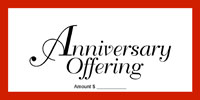Dollar/Check Size Anniversary Offering Envelope