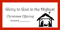 Dollar/Check Size Christmas Offering Envelope