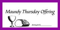 Dollar/Check Size Maundy Thursday Offering Envelope