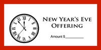 Dollar/Check Size New Years Eve Offering Envelope