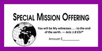 Dollar/Check Size Special Mission Offering Envelope