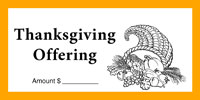 Dollar/Check Size Thanksgiving Offering Envelope