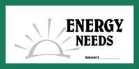 Dollar/Check Size Energy Needs Offering Envelope