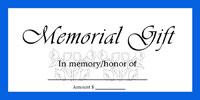 Dollar/Check Size Memorial Gift Offering Envelope