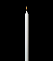 Stearine Brand White Molded Candles, 7/8" x 12" (24 count)