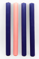 Beeswax Advent Candles, 3 Sarum/1 Rose, 1-1/2" x 16"