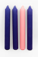 Advent Candles, 3 Sarum/1 Rose, 1-1/2" x 12"