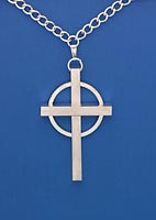 Silver Plate Celtic Clergy Cross