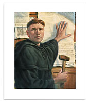 Luther Posts the 95 Theses Poster, 14" x 18"