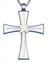 Frosted Matte Silver Plate Clergy Cross