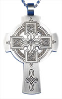 Pewter-Plated Celtic Clergy Cross