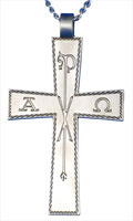 Pewter-Plated Alpha & Omega Clergy Cross