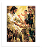 He Took the Children in His Arms Poster - 16" x 20"