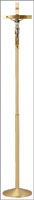 Satin Brass Processional Crucifix