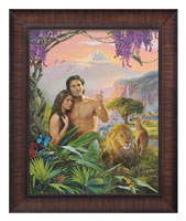 Framed Print Classic Wood Adam & Eve (Papp)