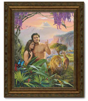 Framed Print Patina Bronze Adam & Eve (Papp)