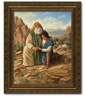 Framed Print Patina Bronze Abraham & Isaac (Gauthier)