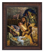 Framed Print Classic Wood Birth of Jesus (Bladholm)