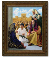 Framed Print Patina Bronze Jesus in the Temple (Bladholm)