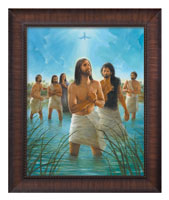 Framed Print Classic Wood Baptism of Jesus (Hunt)