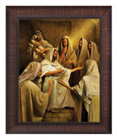 Framed Print Classic Wood Jesus in the Synagogue (Hunt)
