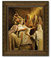 Framed Print Patina Bronze Jesus in the Synagogue (Hunt)