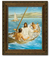 Framed Print Patina Bronze First Disciples (Hunt)